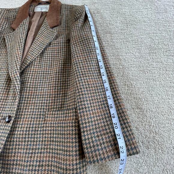 🔥VTG International Scene Wool Houndstooth Tweed Blazer Jacket Preppy Women 5/6 - Picture 15 of 16